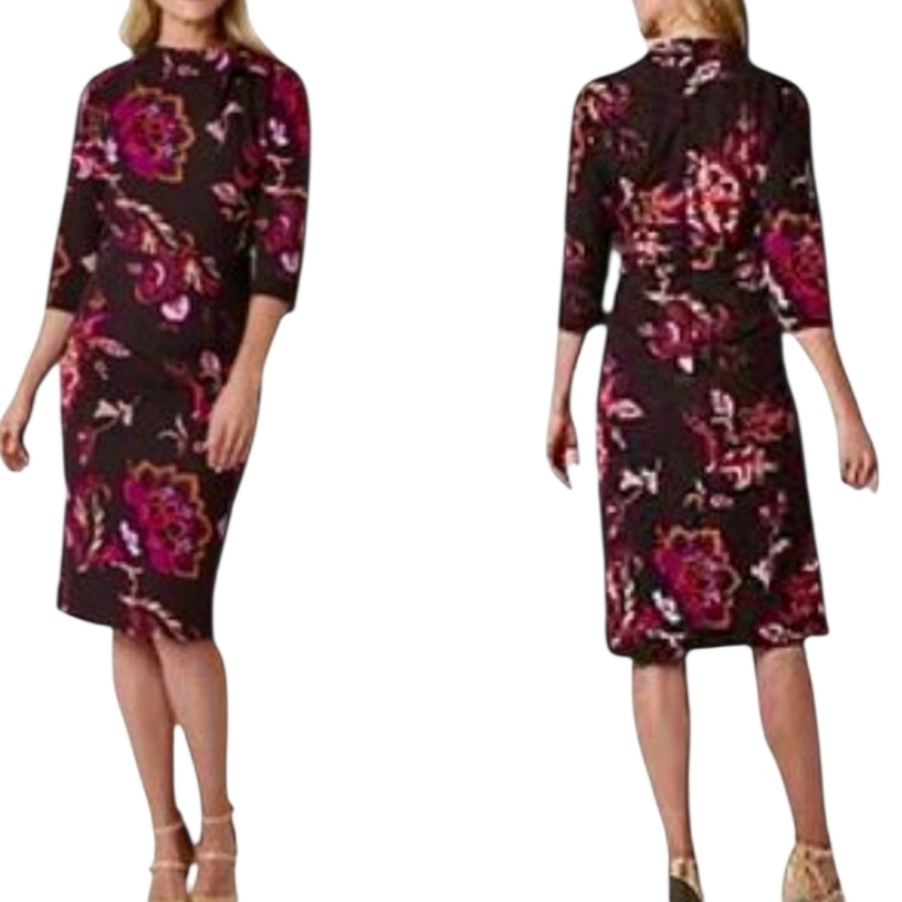 Women's Liz Claiborne Paisley Print Midi Dress Sz 12 NWT